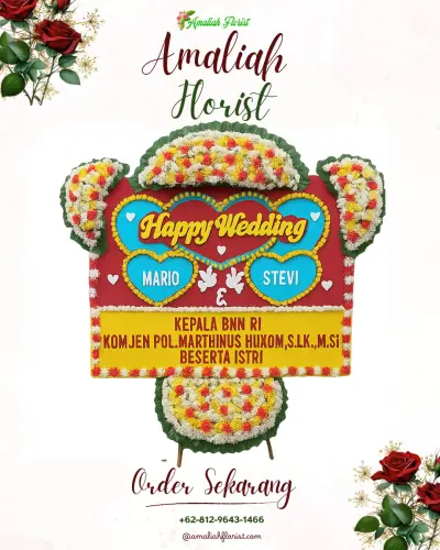Karangan Papan Bunga Pernikahan di Jampangkulon